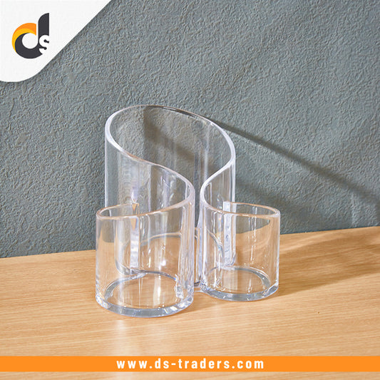 3 Compartments Transparent Acrylic  Cosmetic Organizer