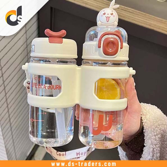 Portable 2 Compartment Water Bottle