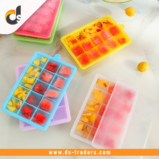 15 Grid Silicone Ice Tray With Lid