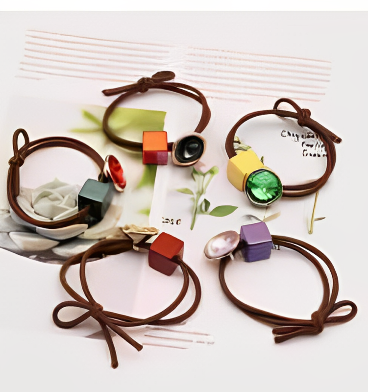 Stylish Beads Elastic Hair Rope