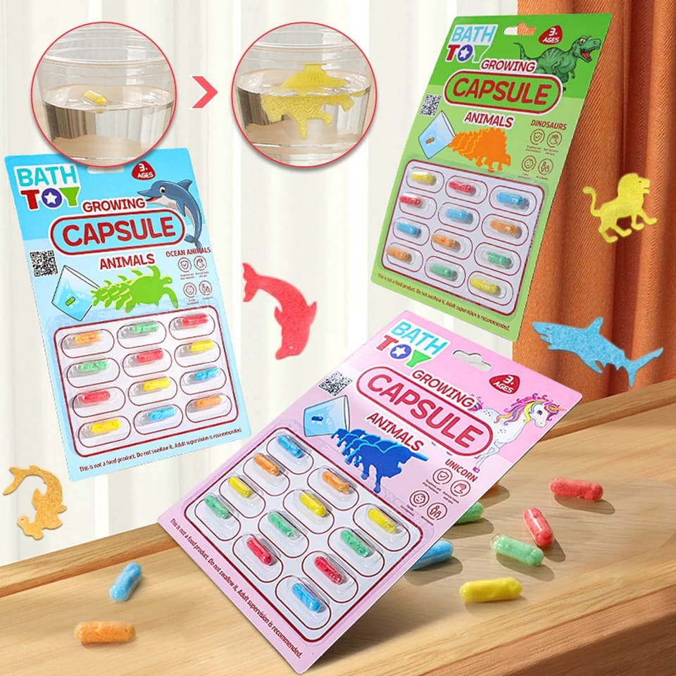 12 Pcs Water Expandable Mystery Magic Capsule