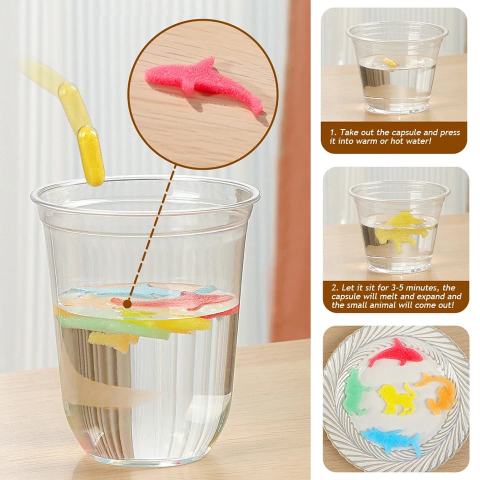12 Pcs Water Expandable Mystery Magic Capsule
