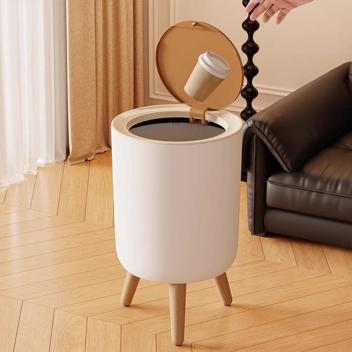 Multipurpose Round Push Type Trash Bin With Lid