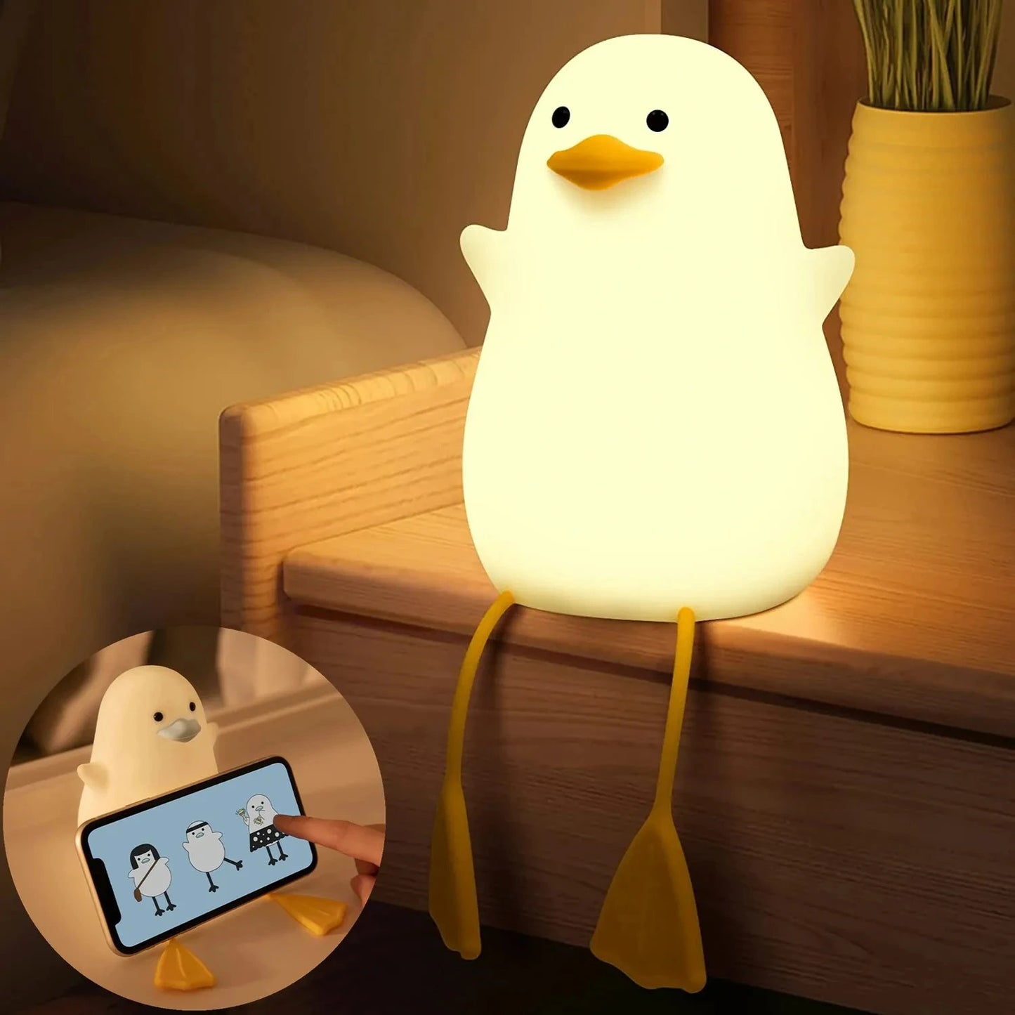 Creative Desktop Duck Silicone Night Light