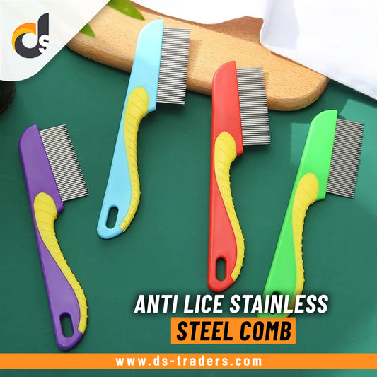 Anti Lice Stainless Steel Comb With Metal Tooth