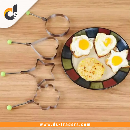 Stainless Steel Fried Egg Mold, 4 Pieces Set