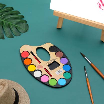 12-Color Water Paint Set with Brush