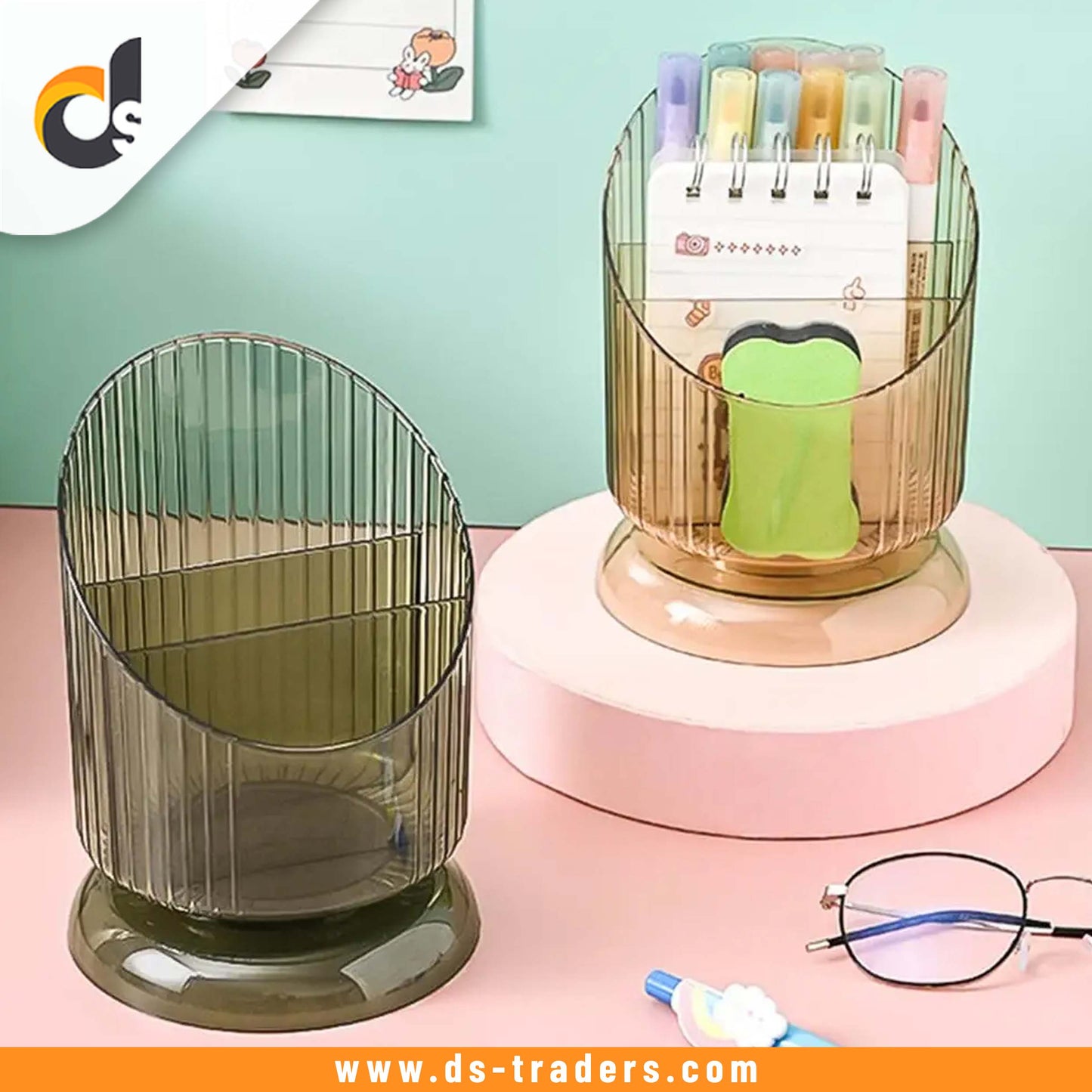 Acrylic 3 Compartment Cutlery Organizer