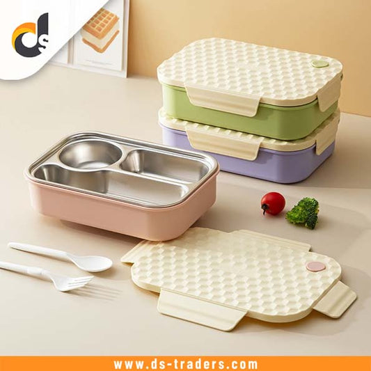 3 Compartment Stainless Steel Double Layer Lunchbox