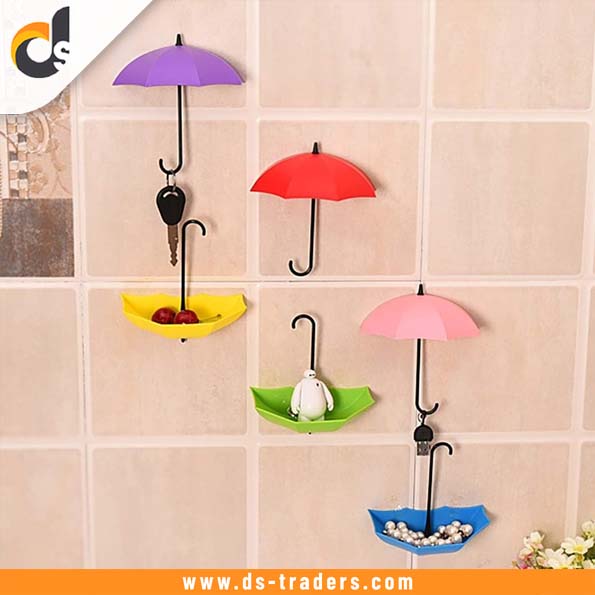 Pack Of 3 Self Stick Umbrella Design Hooks