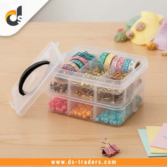 2 Layer 6 Grid Portable Storage Box