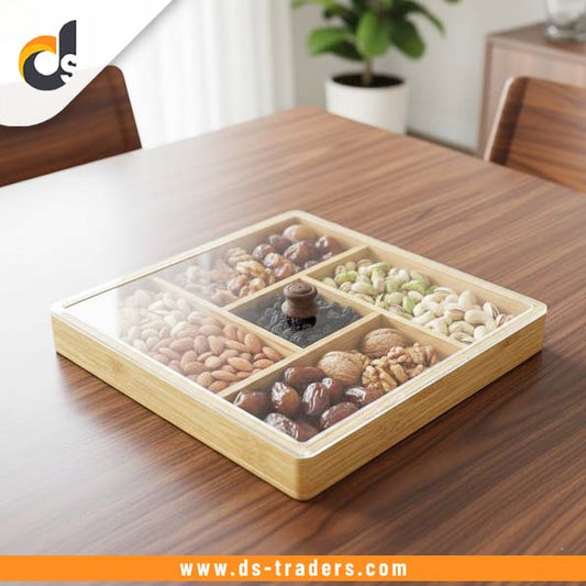 Wooden Square Serving Dry Fruits Tray