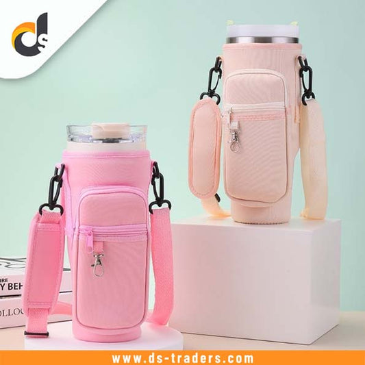 Water Bottle Carrier Bag with Zipper Pocket