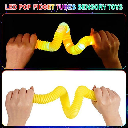 LED Flash Pop Tubes Sensory Toy Luminous Retractable Glow Stick