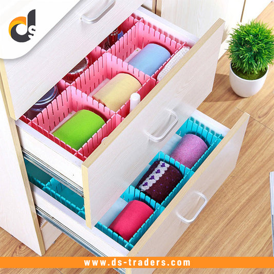 Adjustable & Interlocking Plastic Closet Drawer Dividers Organizers