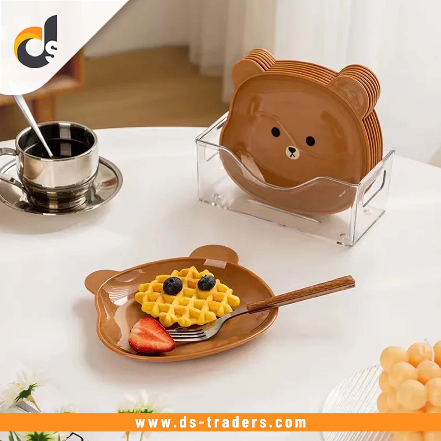 8Pcs Creative Bear Shape Plate Set