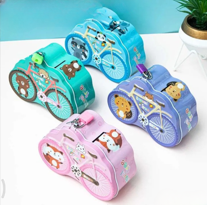 Cycle Shape Metal Coin Box