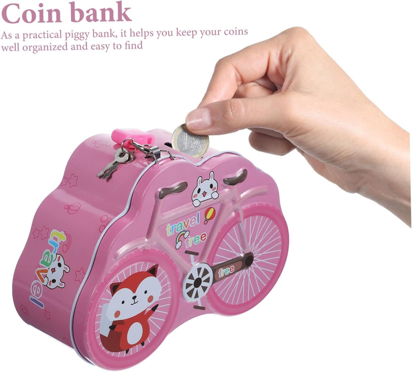 Cycle Shape Metal Coin Box