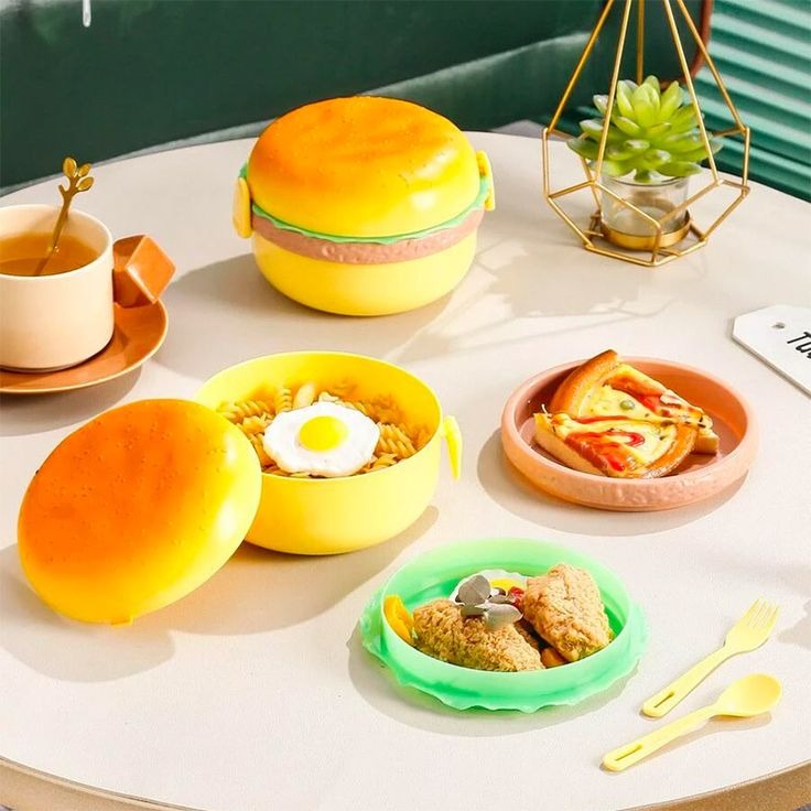 3 Layer Burger Shape Lunch Box