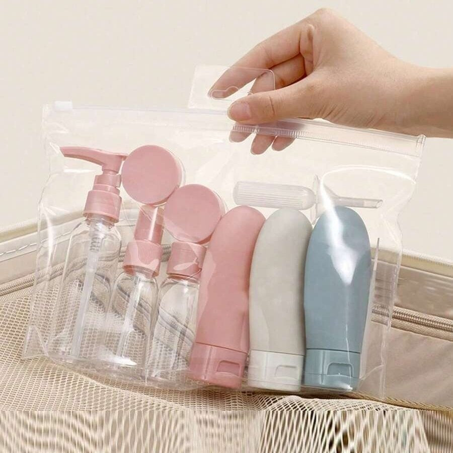 11PCs Reusable Travel Bottle Set With Pouch