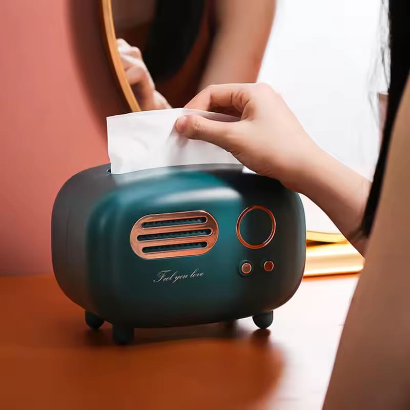 Retro Radio Model Tissue Box