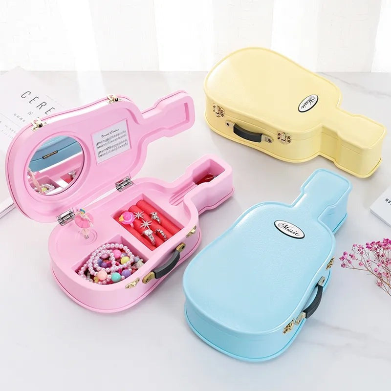 Classic Guitar Shape Musical Jewelry Organizer