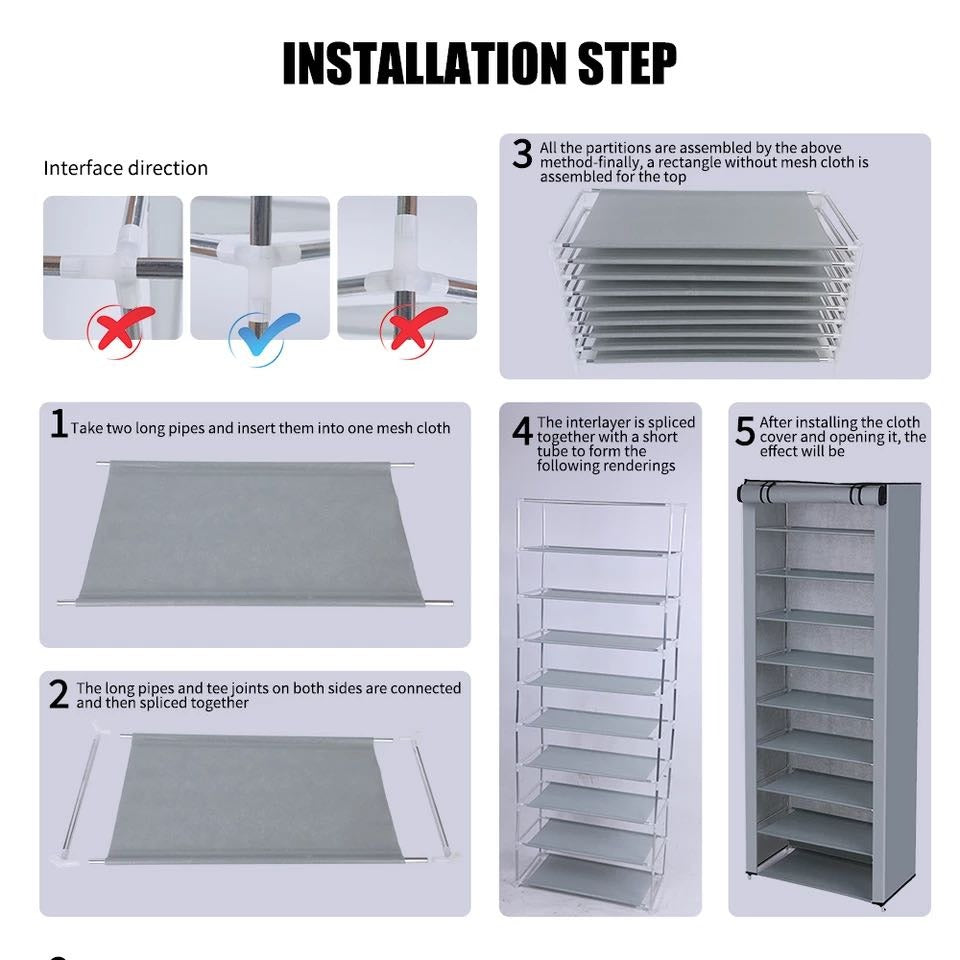 Cabinet Shoes Organizer With Dust Proof Cover