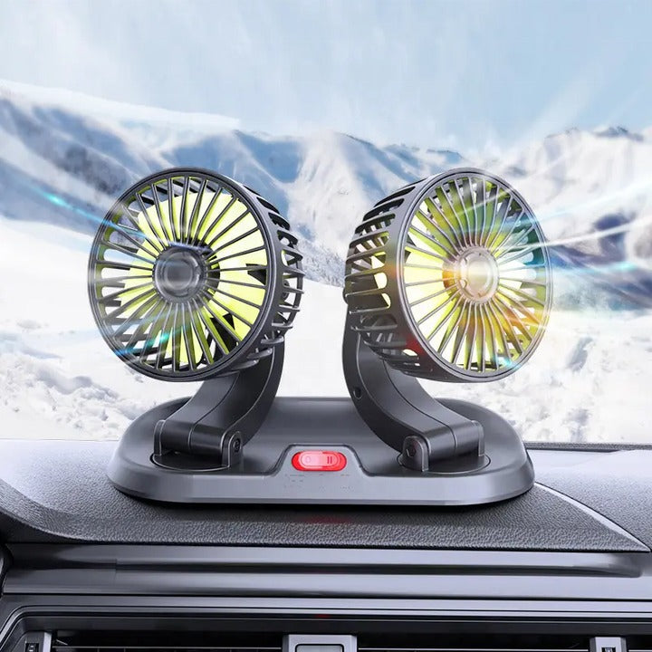 Multipurpose Double-Headed USB Vehicle Fan