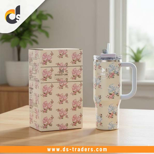 Stainless Steel Floral Design Tumbler
