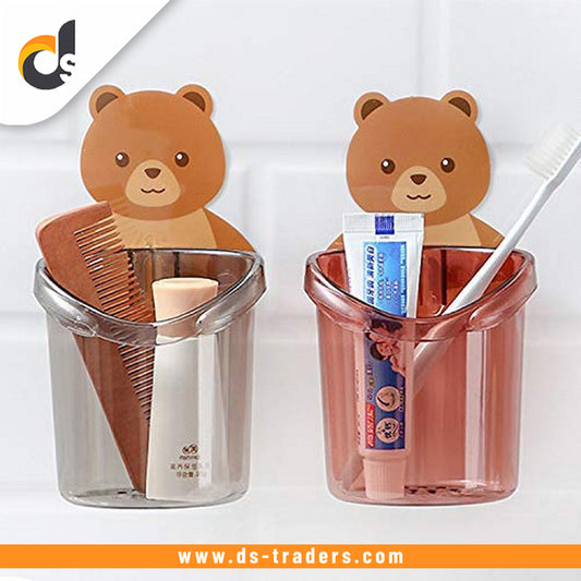 Wall Mounted Cute Bear Shape Toothbrush Holder