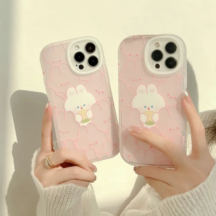 Cute Pink Rabbits Design - iPhone Back Case Only