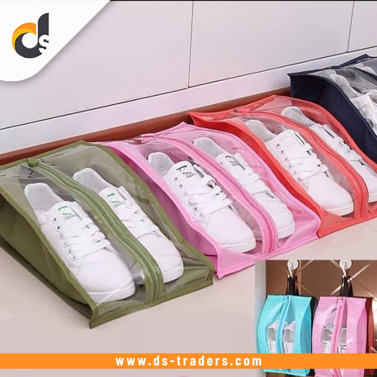 Portable Travel Waterproof Transparent Shoe Pouch.