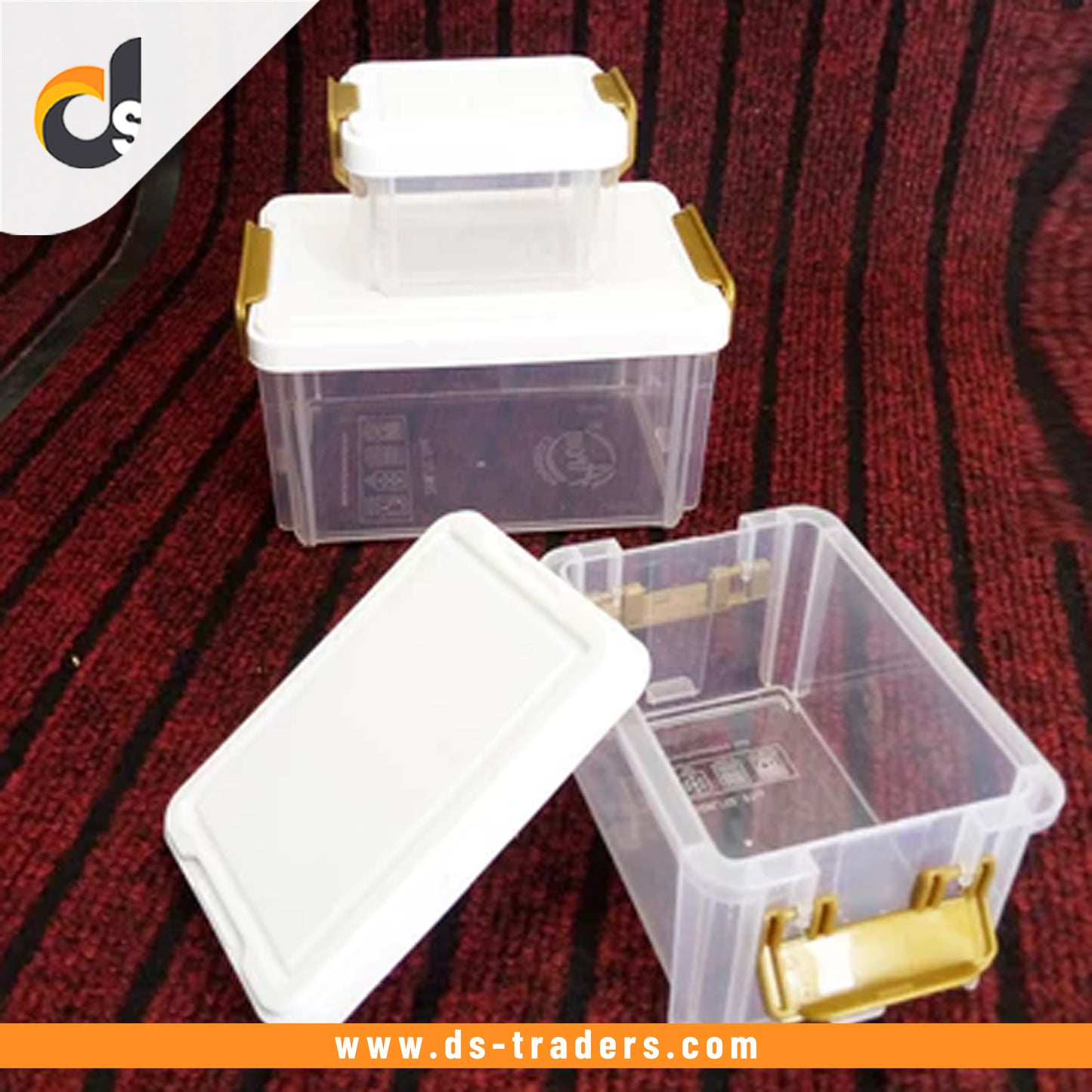Pack Of 3 - Multi-Purpose Stackable Storage Box Organizer