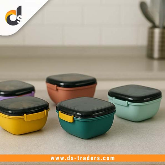 Square Airtight Lunch Box With Spoon 700ml