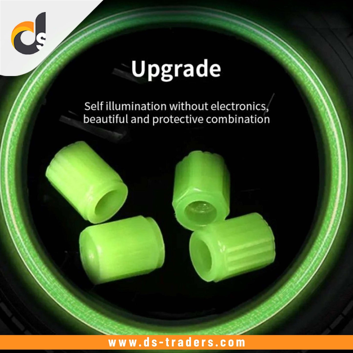 4Pcs Luminous Tyre Value Caps