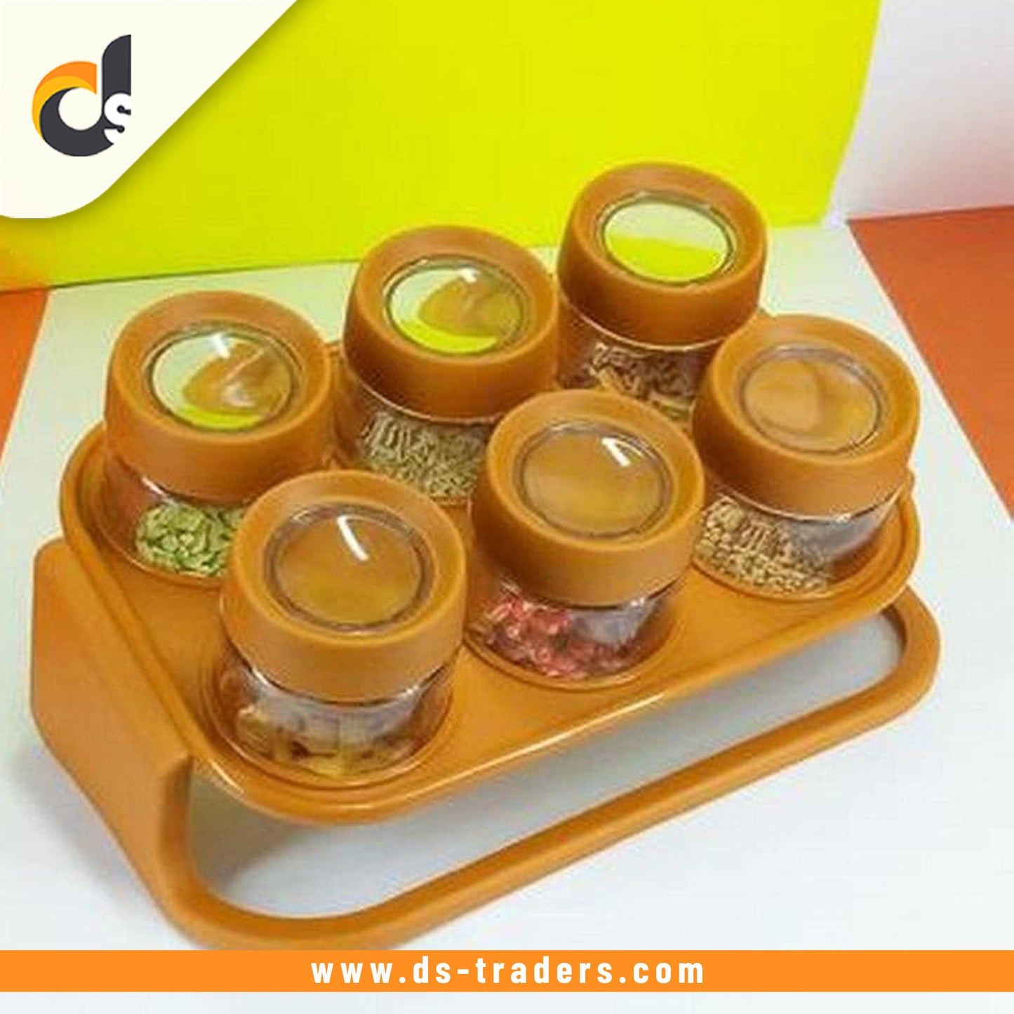 Spice Zone 6 Pieces Masala Rack With Elegant Stand