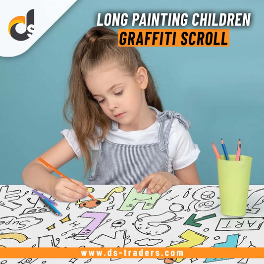 Long Painting Children Graffiti Scroll Wall Stickable Painting Paper
