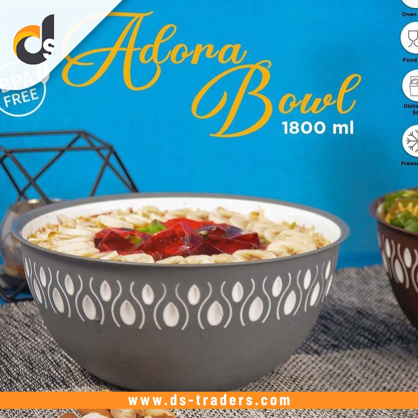 Multipurpose Kitchen Adora Bowl 1800ML.