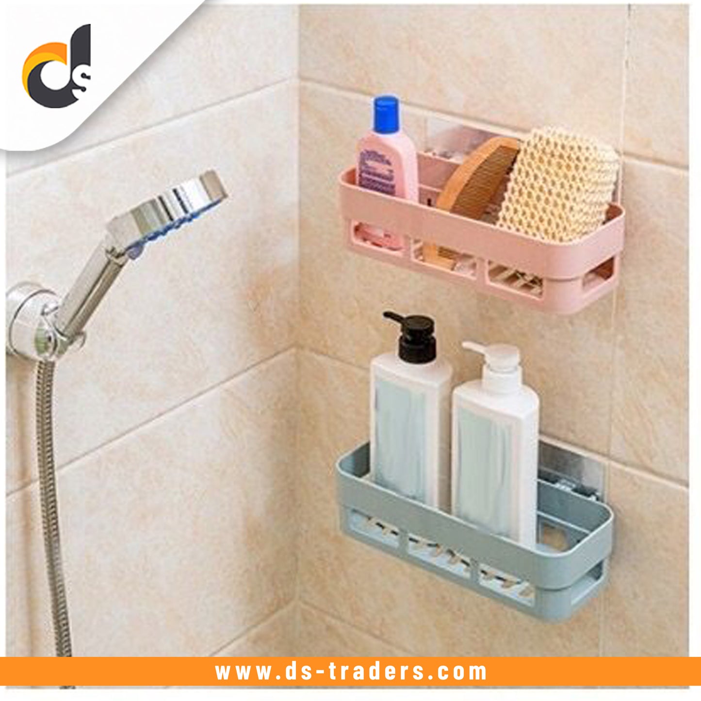 Plastic Storage Rack Self Adhesive Wall Storage Toilet Organizer