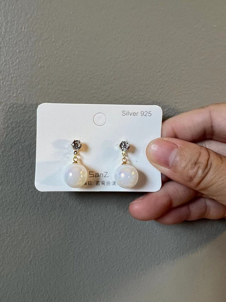 Elegant Diamond Pearl Earrings
