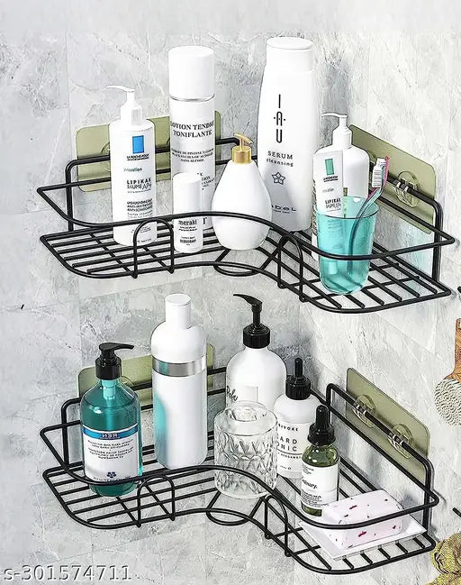 Screw Metal Corner Rack For Bathroom & Kitchen