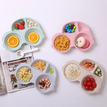 Pack Of 2 - Cute Baby Car Shape Food Tray