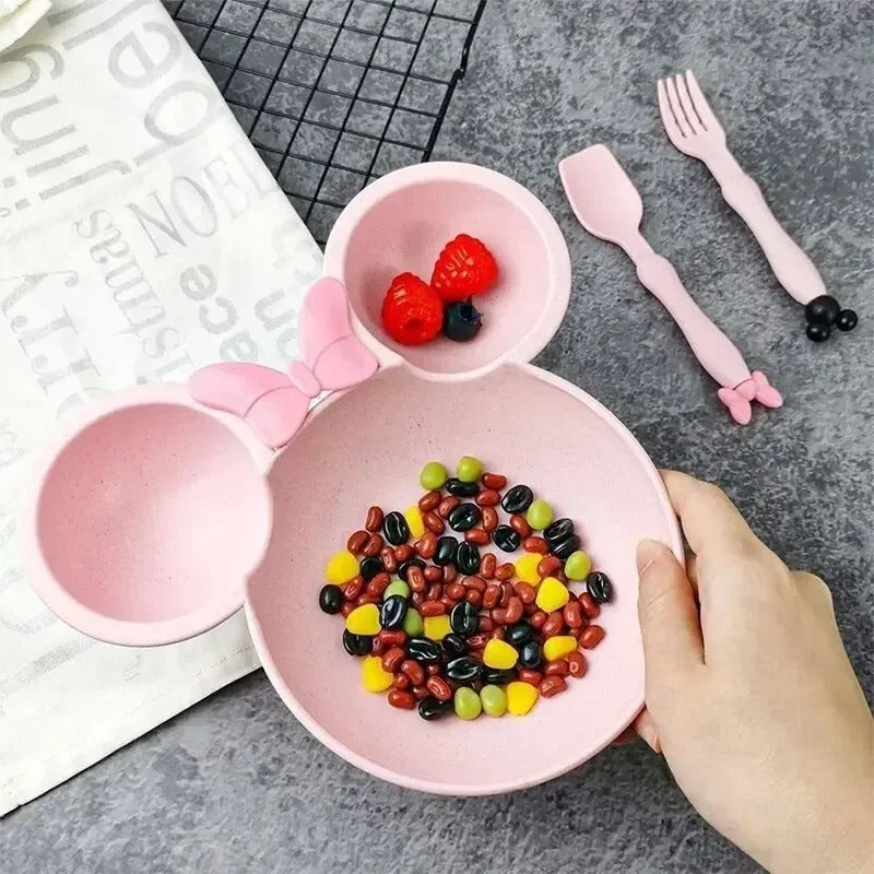 3PCs Wheat Straw Kids Dinner Set