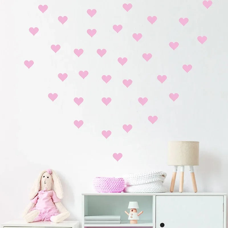 25 Pcs/Set Heart Shape Wall Stickers