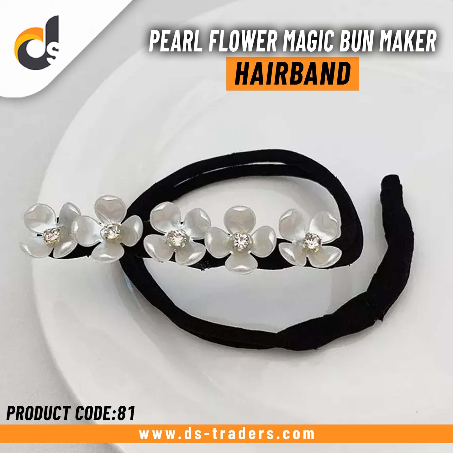 Pearl Flower Magic Bun Maker Hairband
