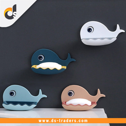 Fish Style Soap Dish, Wall Mount Strong Self-Adhesive