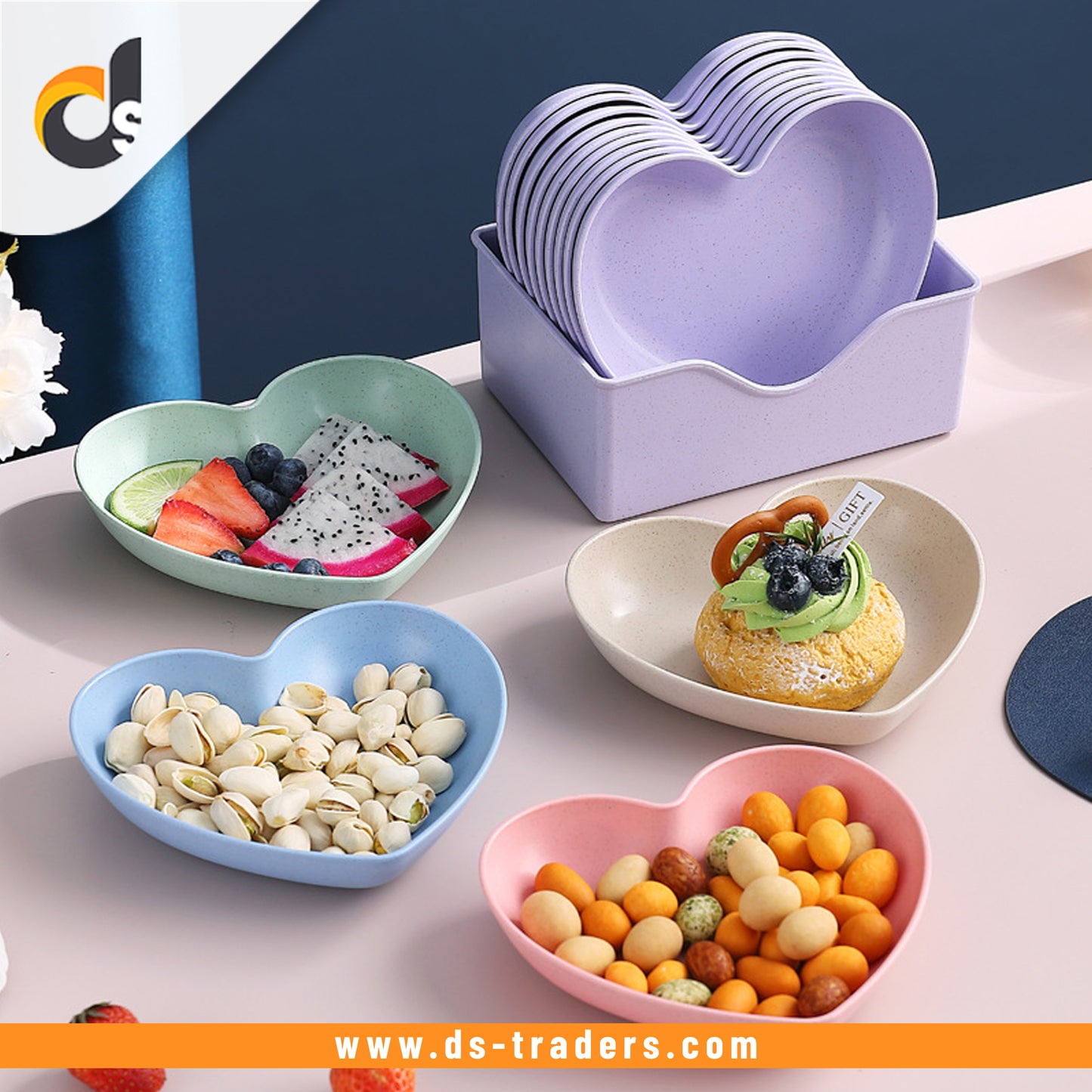 8pcs Multi Color Plate Set With Stand