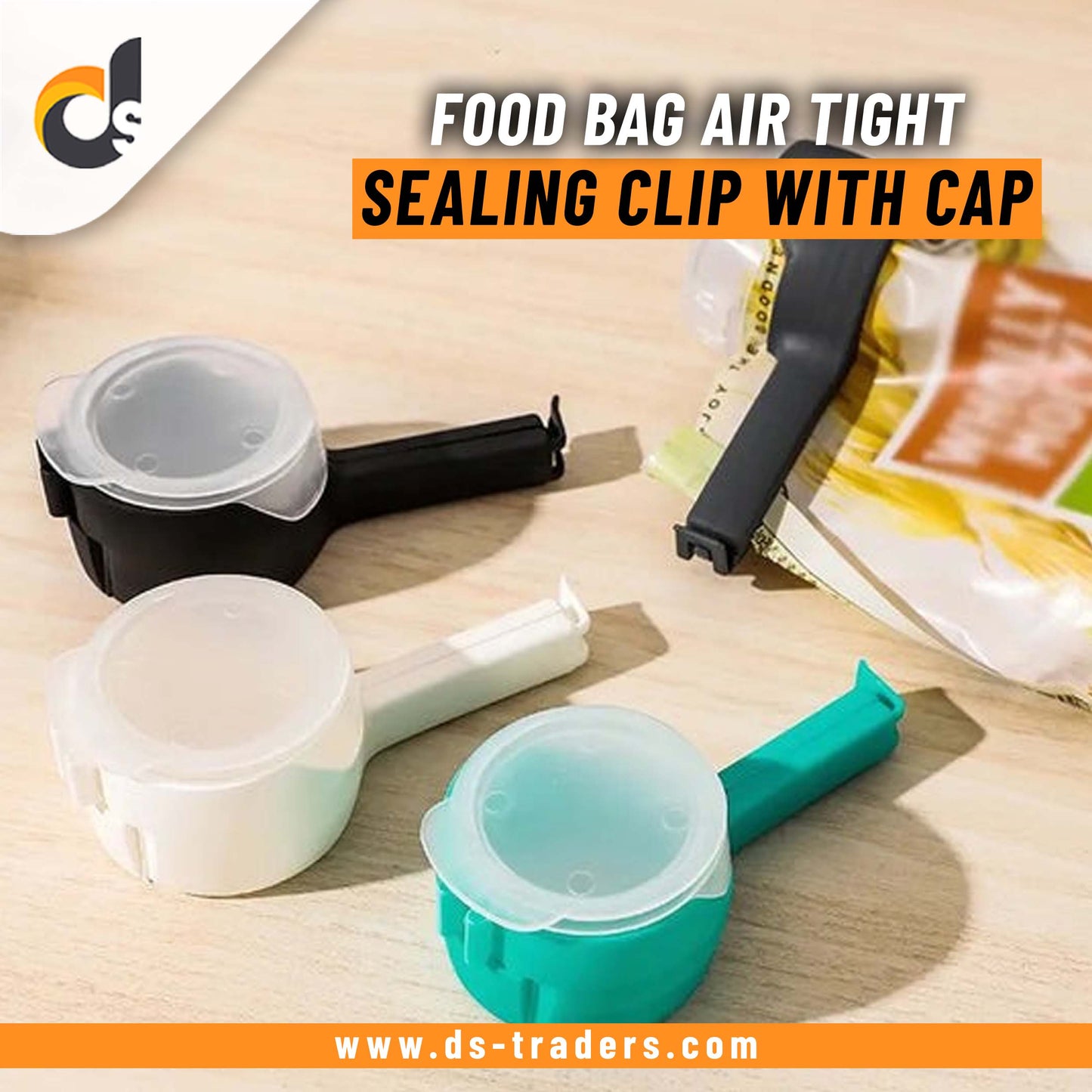 Food Bag Air Tight Sealing Clip With Cap