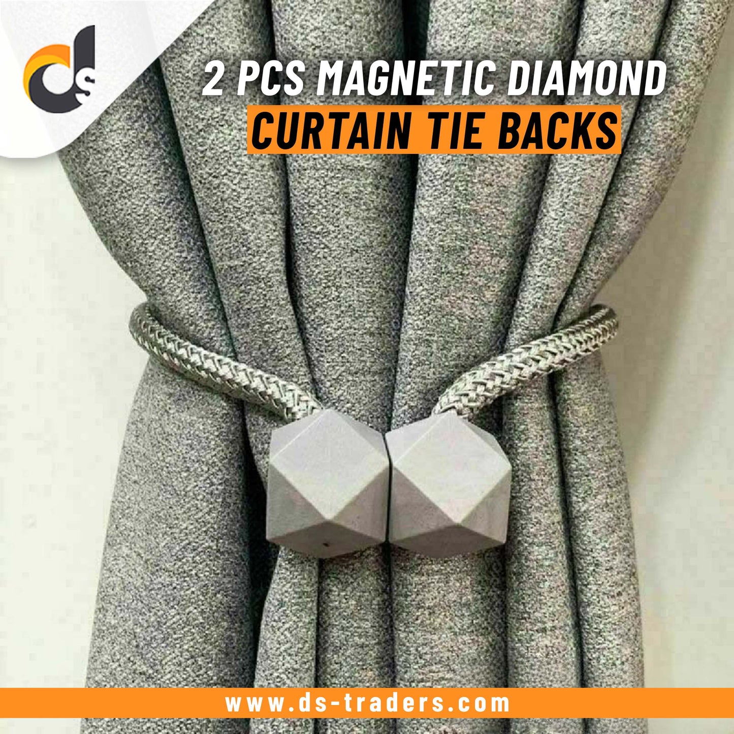 2 PCS Magnetic Diamond Shape Curtain Rope Tie Backs