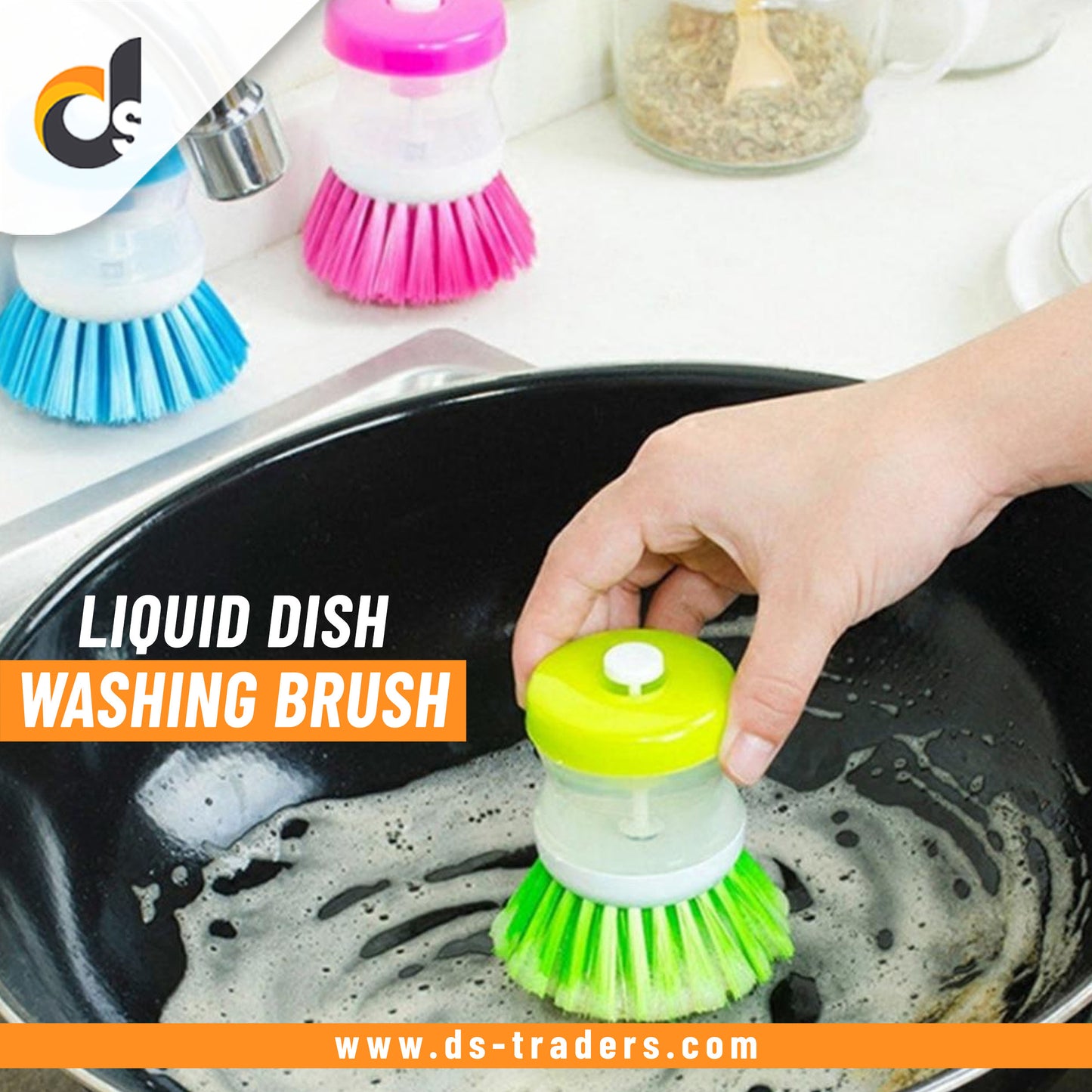 Liquid Soap dispenser Dish Washing Brush